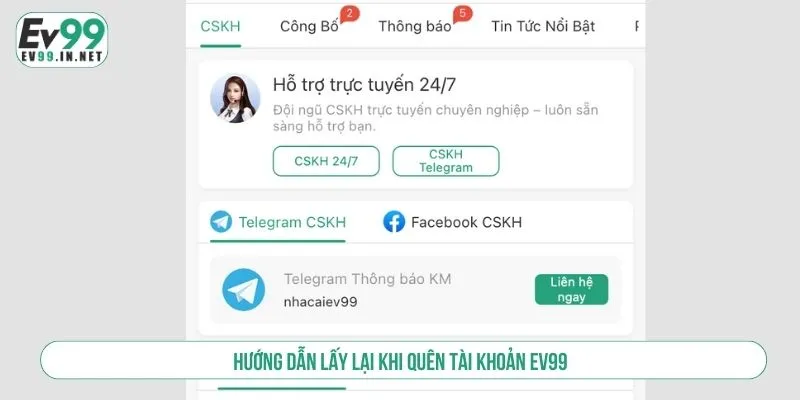 Quên Tài Khoản EV99 – Hướng Dẫn Lấy Lại Truy Cập Đơn Giản Hướng dẫn lấy lại khi quên tài khoản EV99
