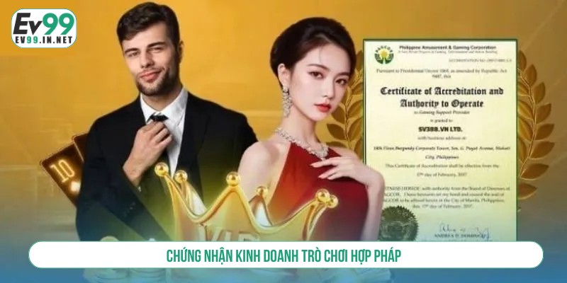 Chứng nhận kinh doanh trò chơi hợp pháp